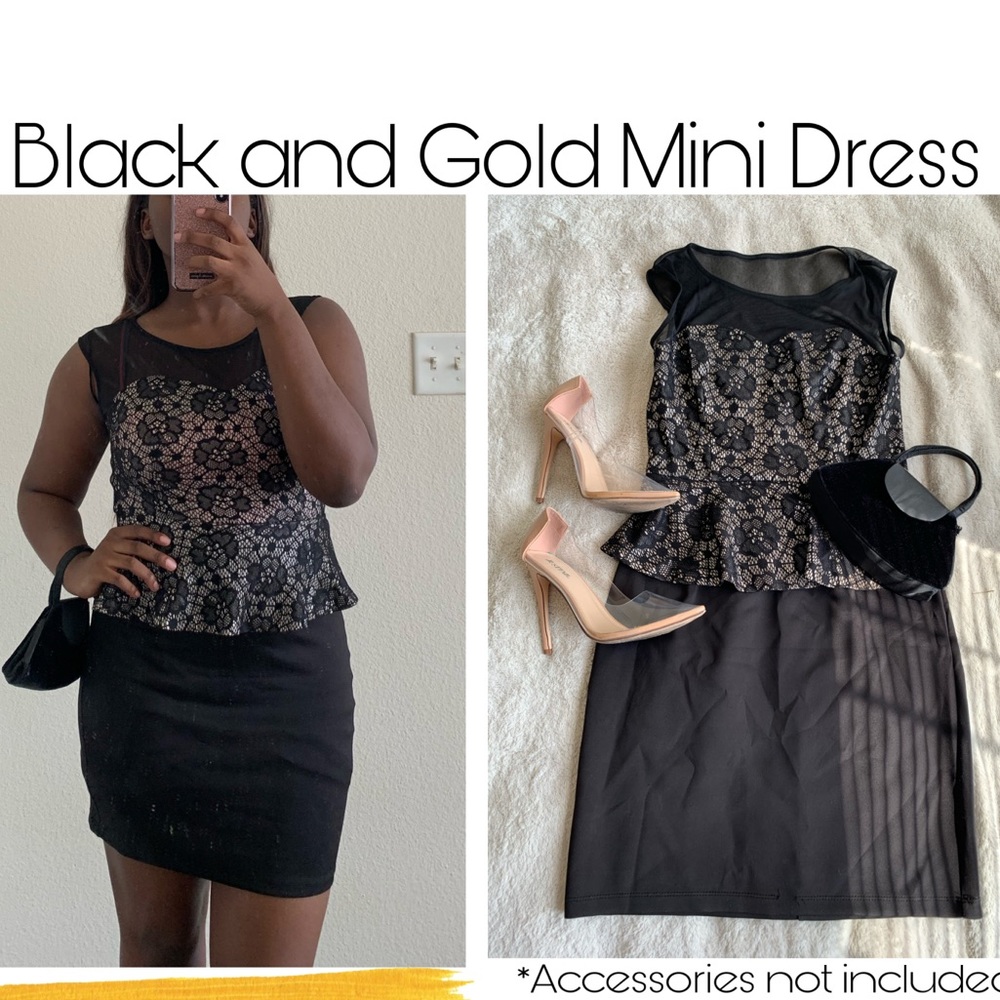 Black and gold dress